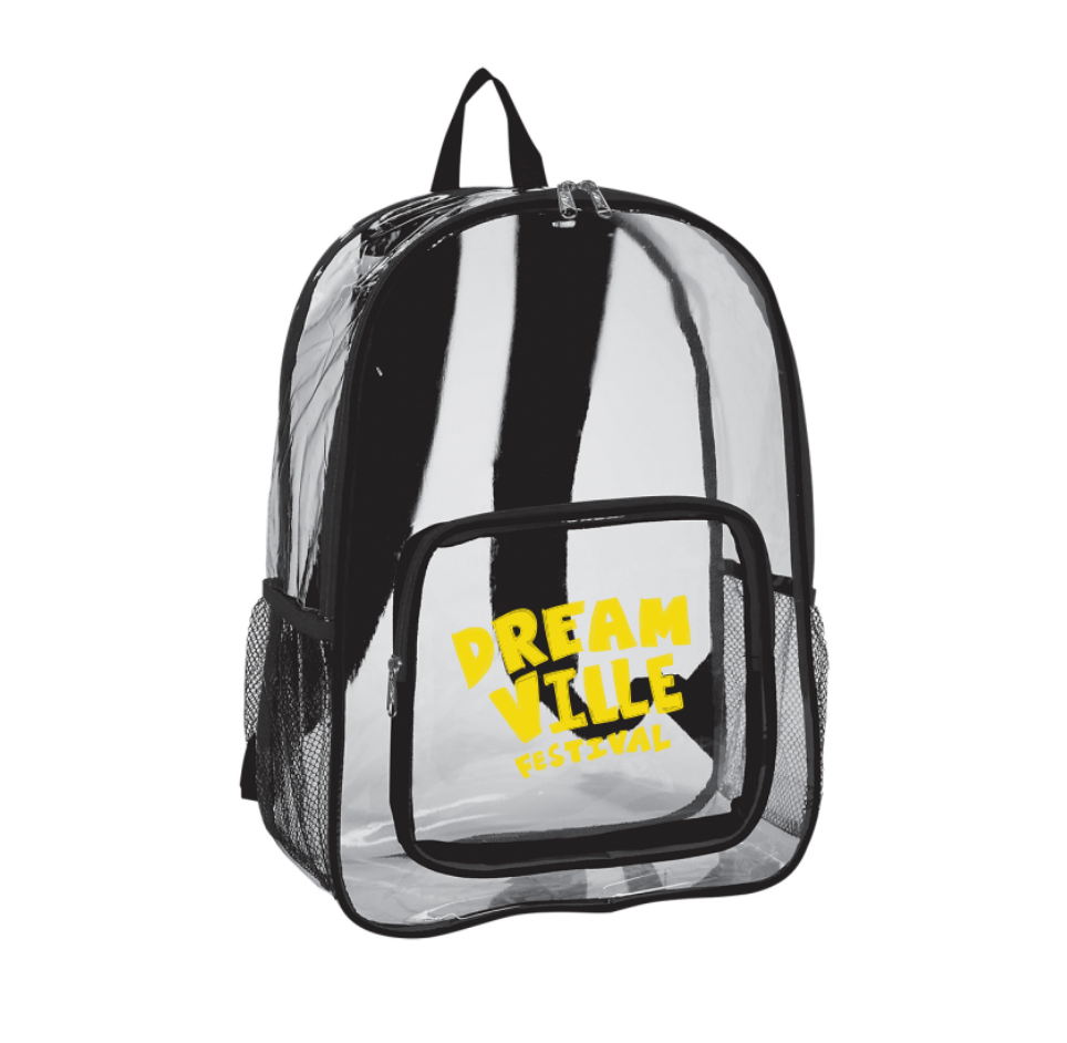 DV Fest Logo Clear Backpack Festival Approved Dreamville Festival