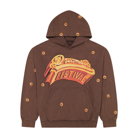 DV Sunflowers Brown Embroidered Hoodie