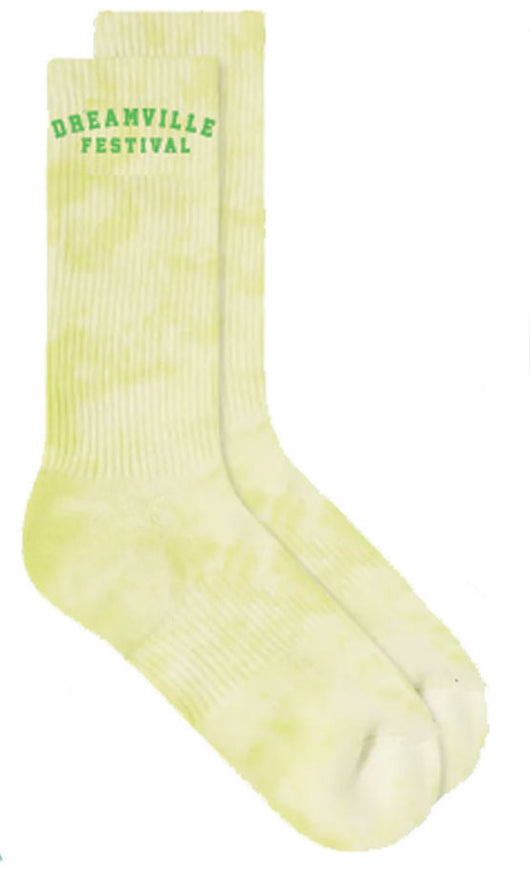 Dreamville Fest Classic Logo Tie Dye Yellow Socks
