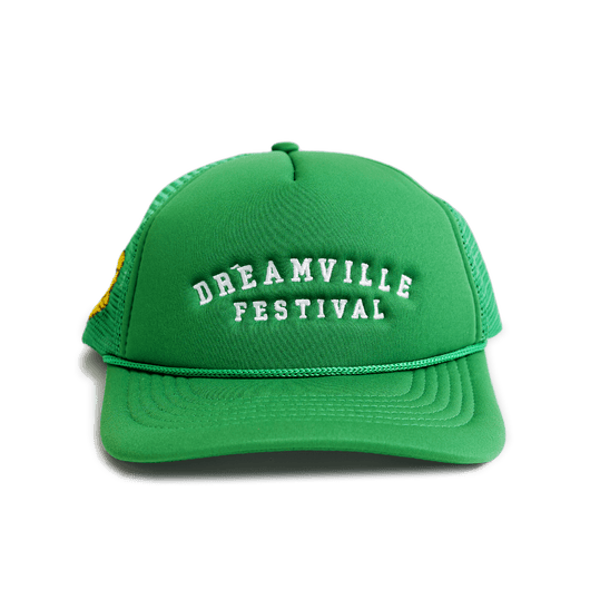 Dreamville Text Logo Green Trucker Hat