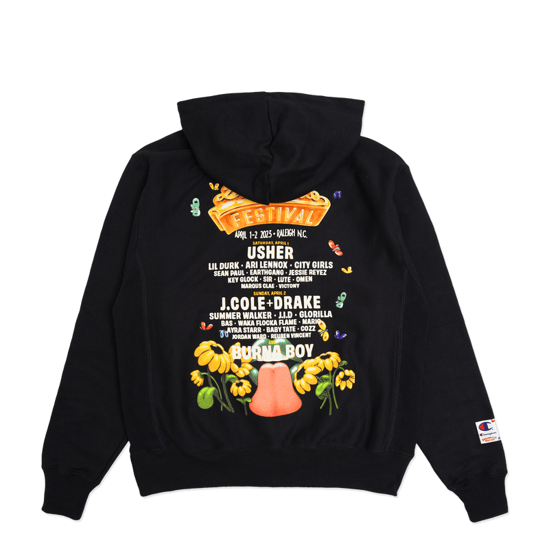 DV x Champion - Lineup Black Hoodie – Dreamville Festival