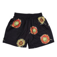 DV Fest Shorts - Flowers Black Mesh Shorts